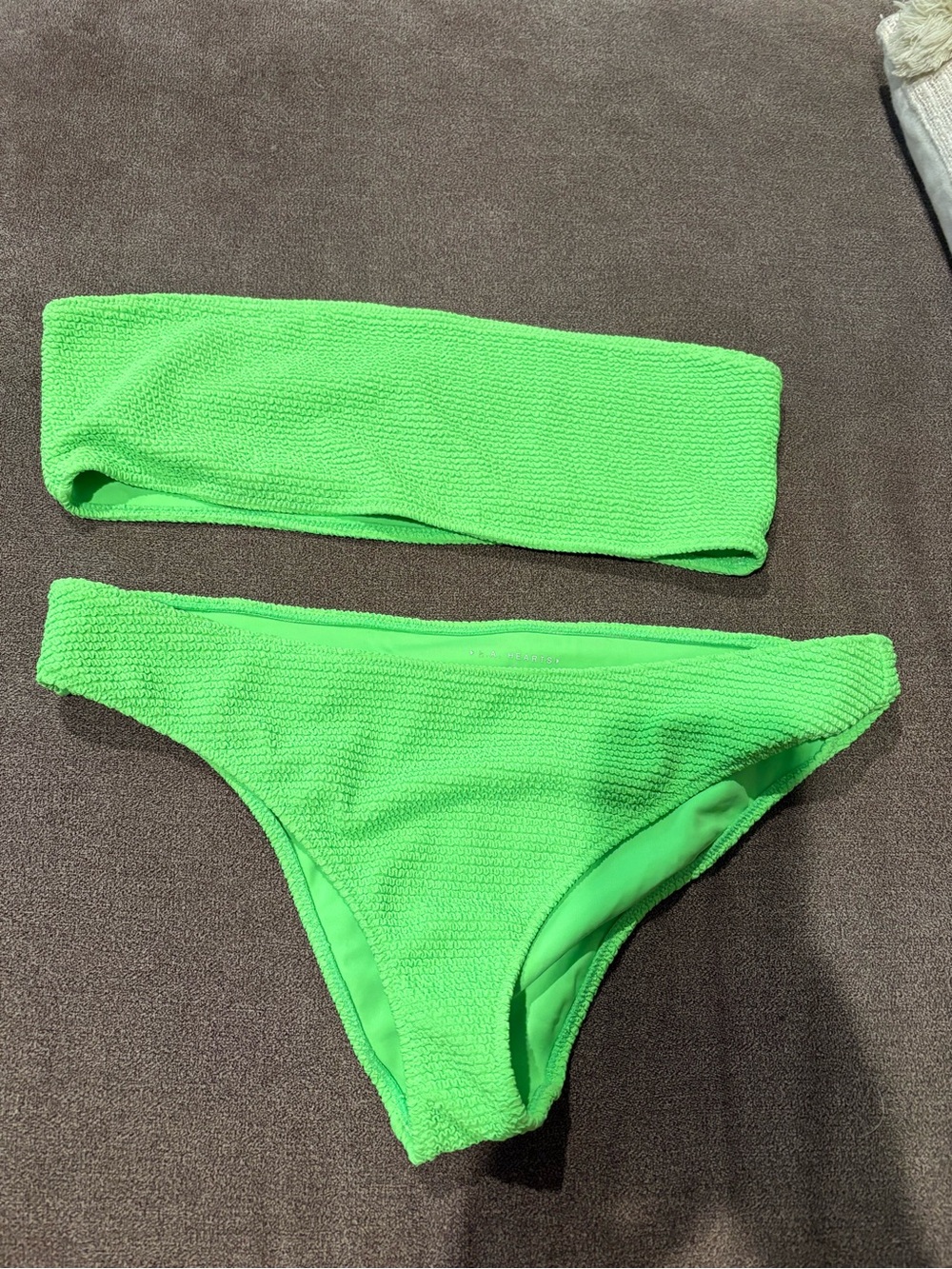 PacSun Neon Green Textured Bandeau Bikini Set